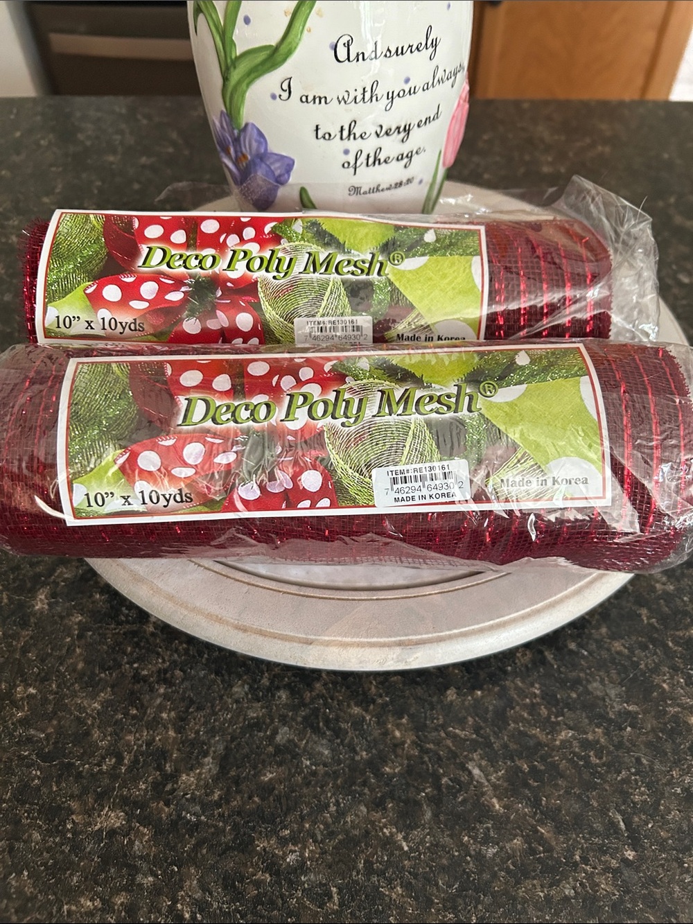 Deco Poly Mesh Red Roll - 10" x 10 yds